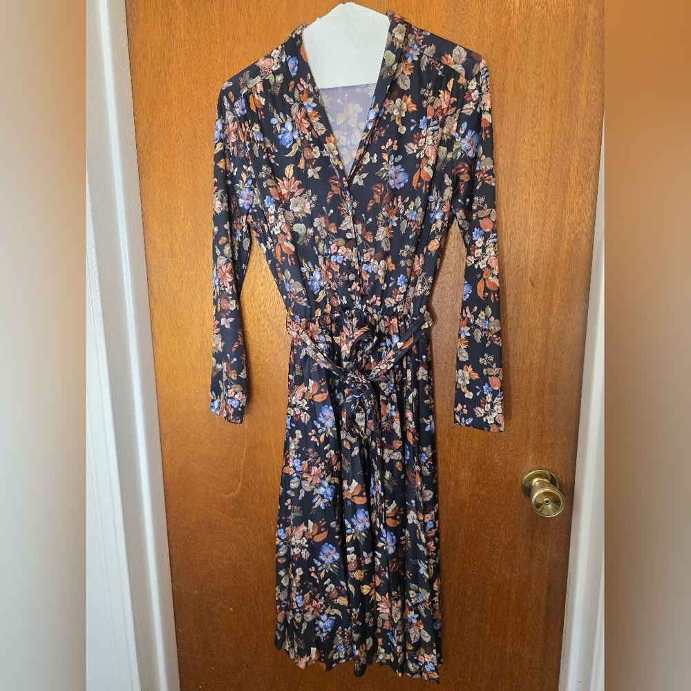 Vintage Floral Wrap Dress